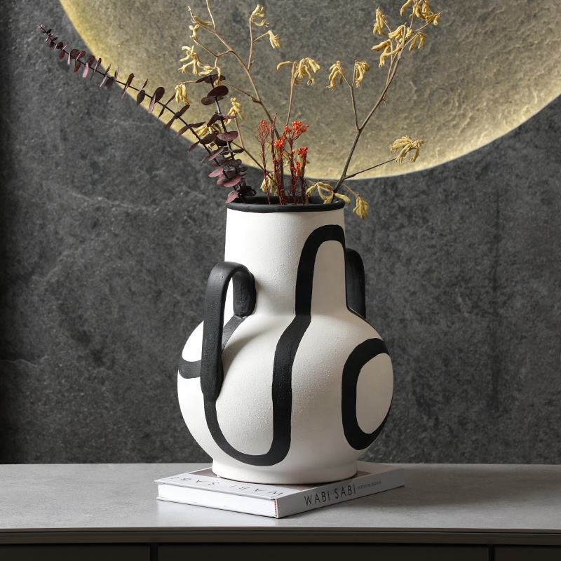 Flolenco Handpainting Ceramic Vase Home Decor Interior Table Livingt Room Decoration Ceramic Flower Vases