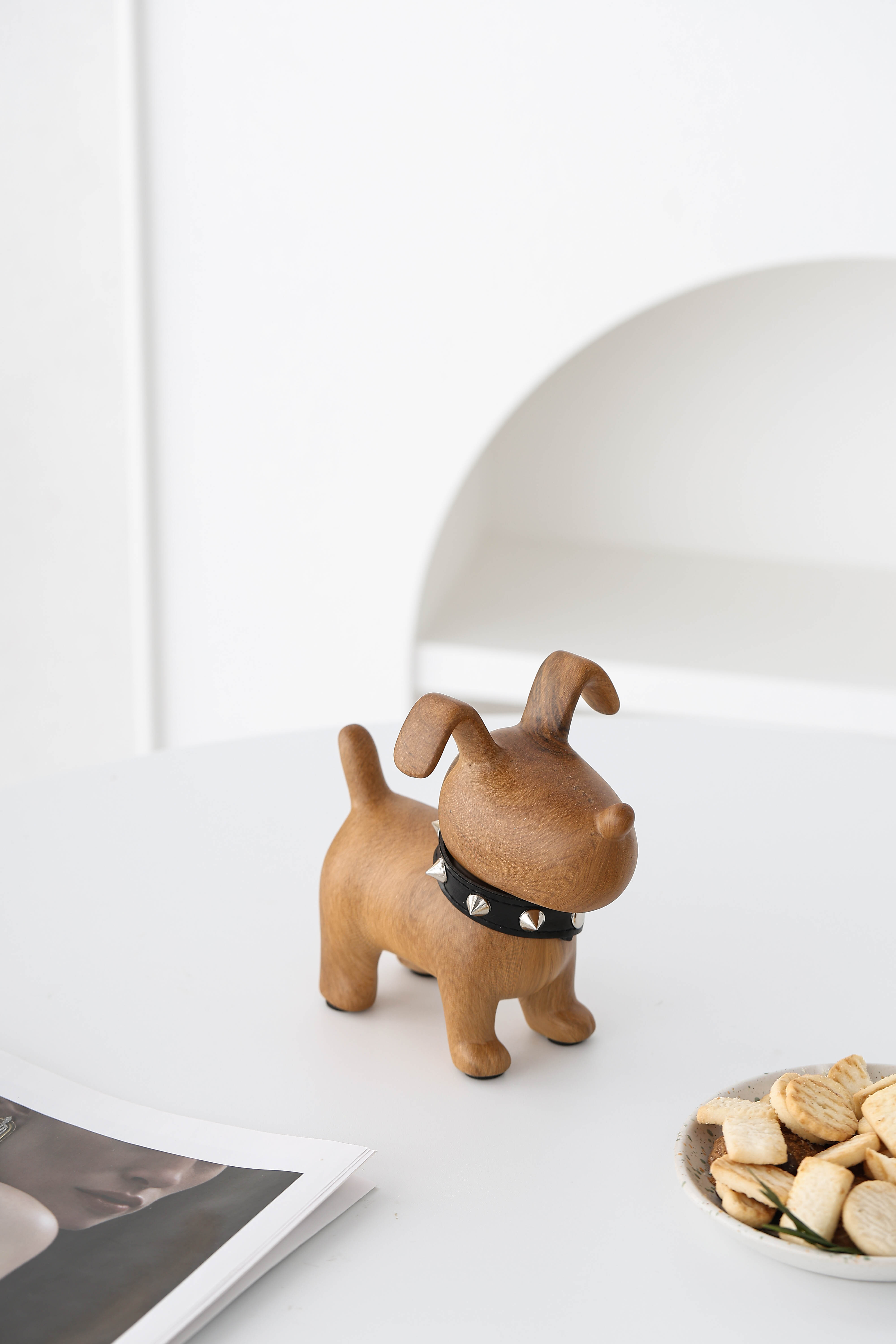 Cute Dog Ornament Puppy Ceramic High-value Bathroom Living Room Ornament Storage Ornament