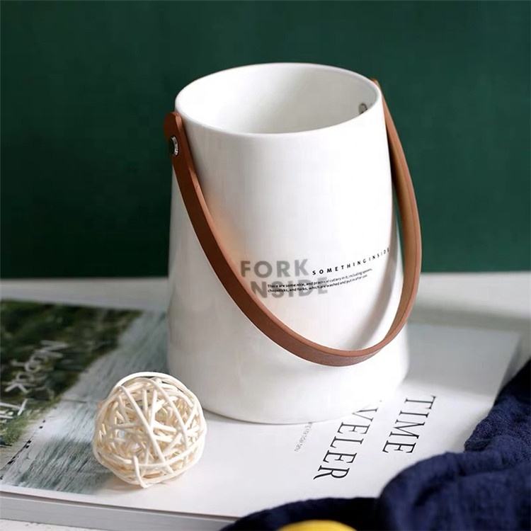 Kitchen Utensil Holder Spoon Knife Fork Holder Ceramic Chopstick Holder With Handle