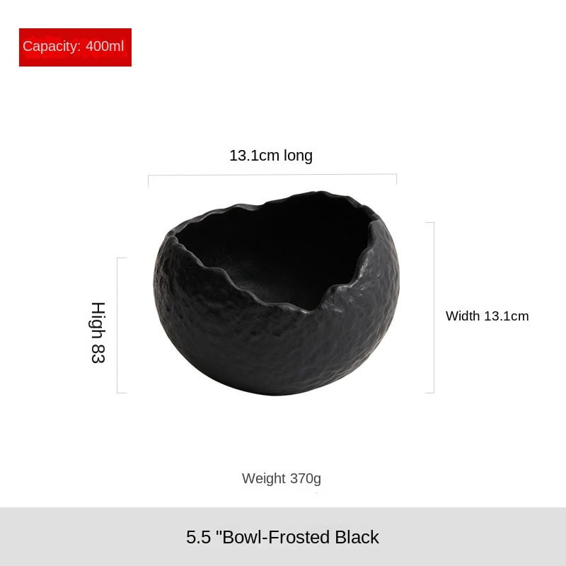 White Ceramic Soup Bowl Household Japanese Shaped Irregular Creative Fruit Salad Bowl