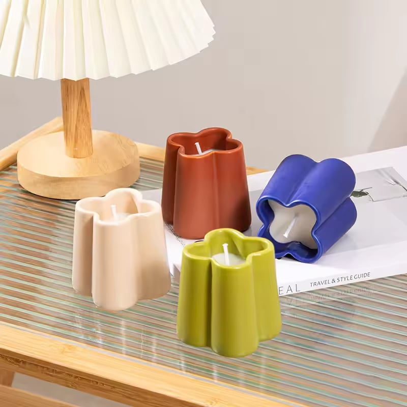 Vasos exclusivos para fazer velas de Natal, potes de cerâmica iridescentes vazios para velas, atacado