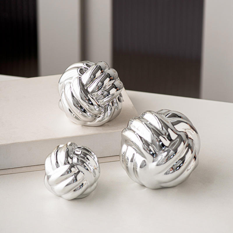 Light Luxury Modern Ceramic Line Texture Ornament Nordic Style Home Living Room Desktop Decoration Ornament