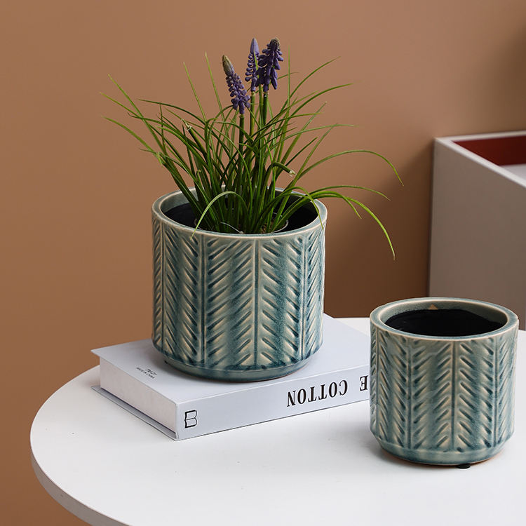 Wholesale Exquisite Design Succulents Pots De Plantes Porcelain Flowerpot Round Small Planter Bonsai Ceramic Pots