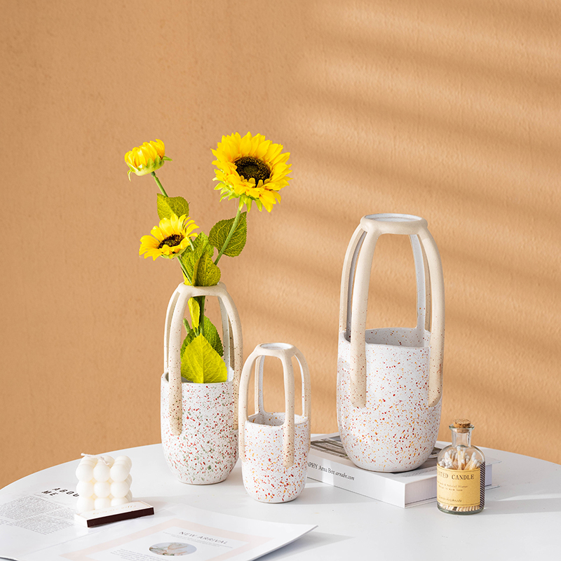 Ceramic Vase Design Niche Living Room Flower Arrangement Flower Vase Simulation Flowers Premium Sense Dining Table Entrance Decoration
