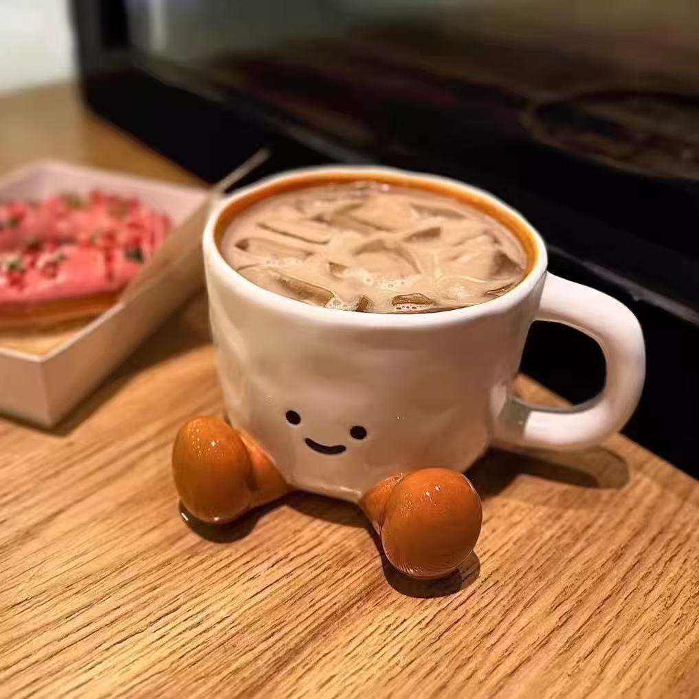 Kawaii Mug Keramiek Botekina Interesse Koffiebeker Skuins Waterwagter Keukenasbakke Tuisversiering Kersese Geskenke