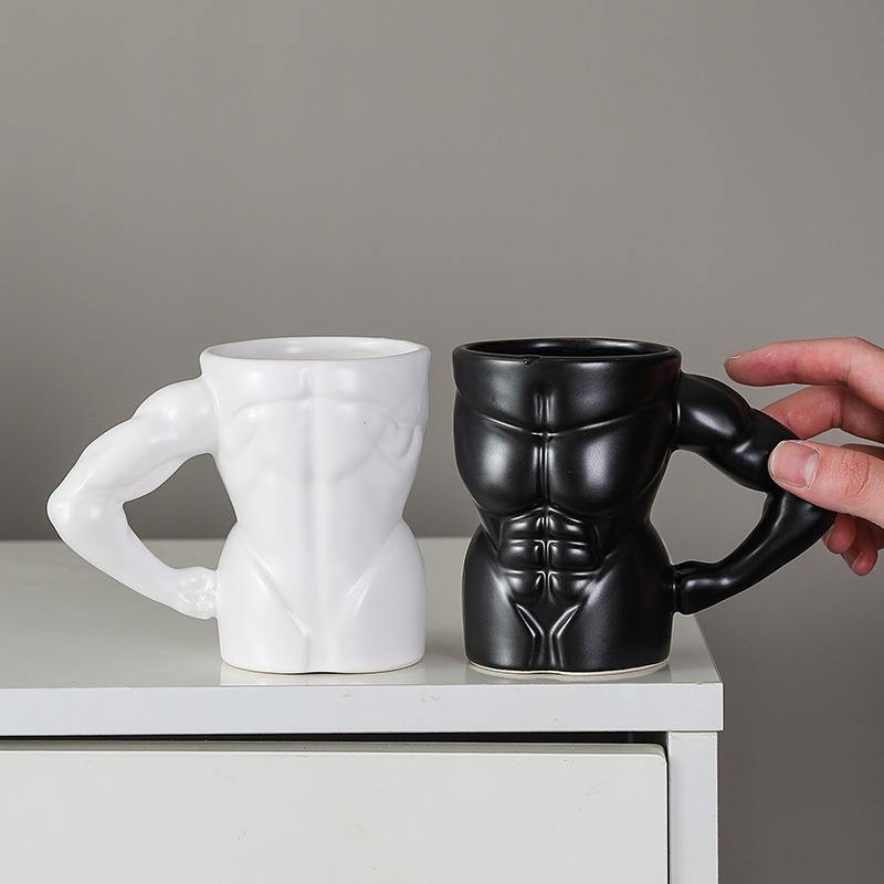 Promotional Gifts Creative Strange Cup Muscle Man Shaped Ceramic Mug
