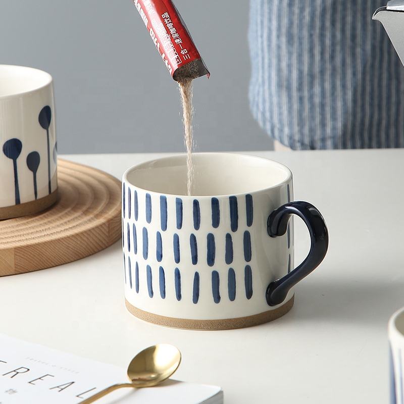 Hand-Glazed Craft Nordic Style Christmas Gift Promotional Large Capacity Creative Matte Retro Ceramic Coffee Breakfast Mug