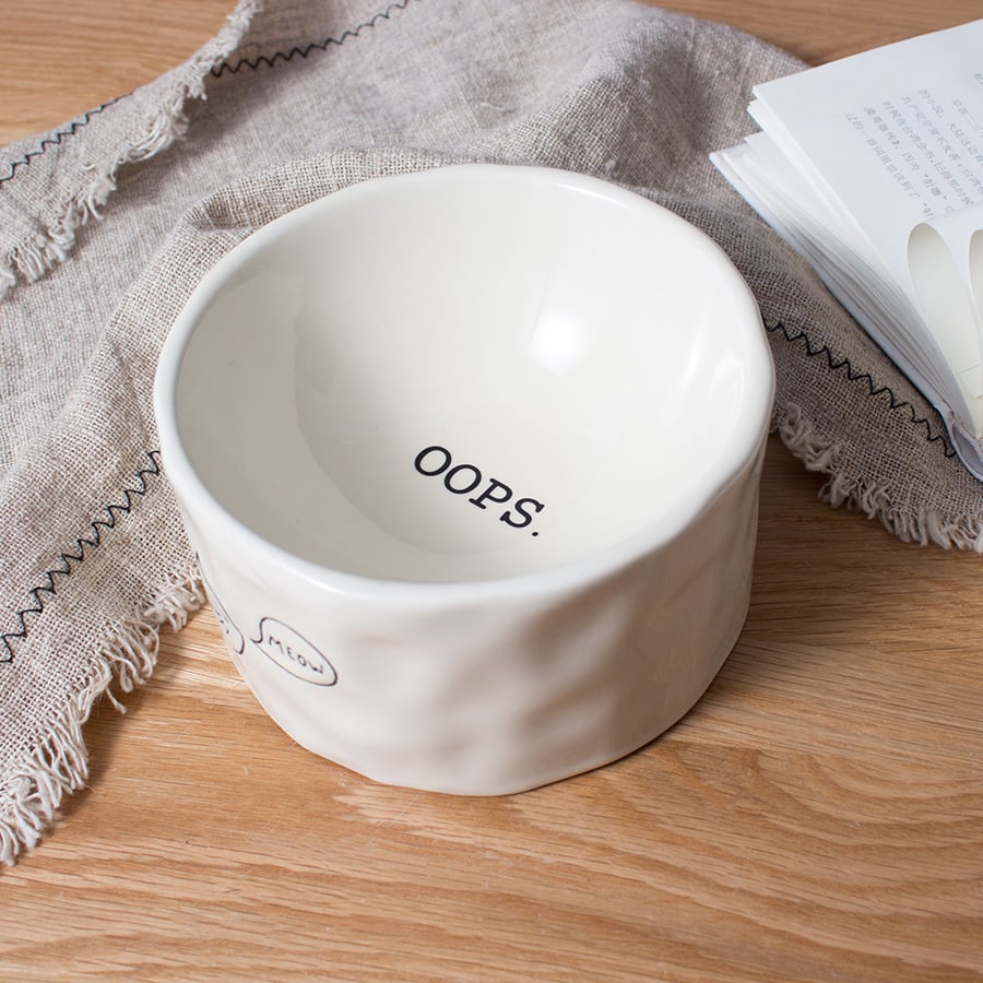 Custom Pet Food Bow Water Dish Porcelain Pet Slower Feeder Ceramic Cat Dog Feed Bowl
