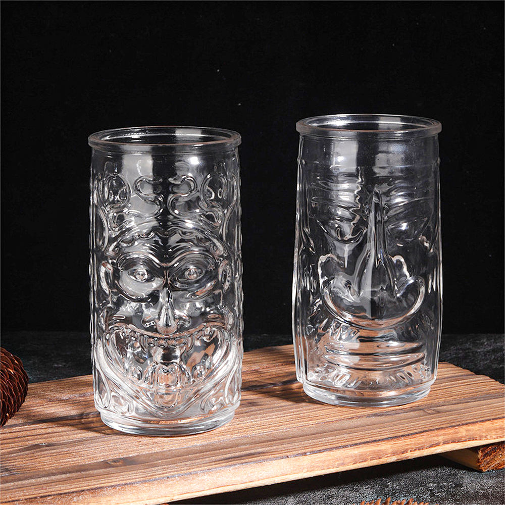 Tropical 500ml Exotic Tiki Cocktail Glass Clear Beverage Juice Drinking Tumbler Whisky Wine Beer Mug Ice Cola Party Drinks Cups