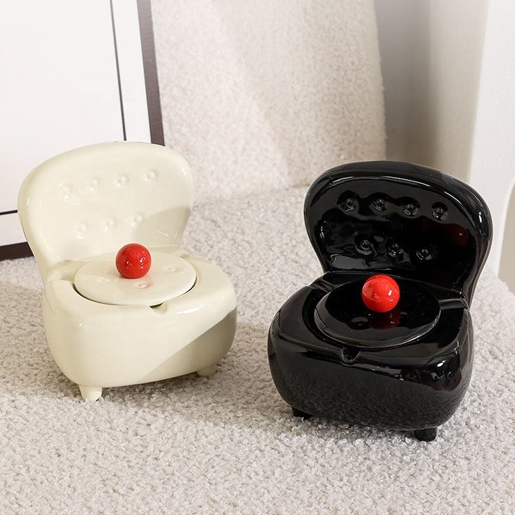 Creative Sofa Shape Ceramic Ashtray Aesthetic Cigar Ashtray for Home Decoration