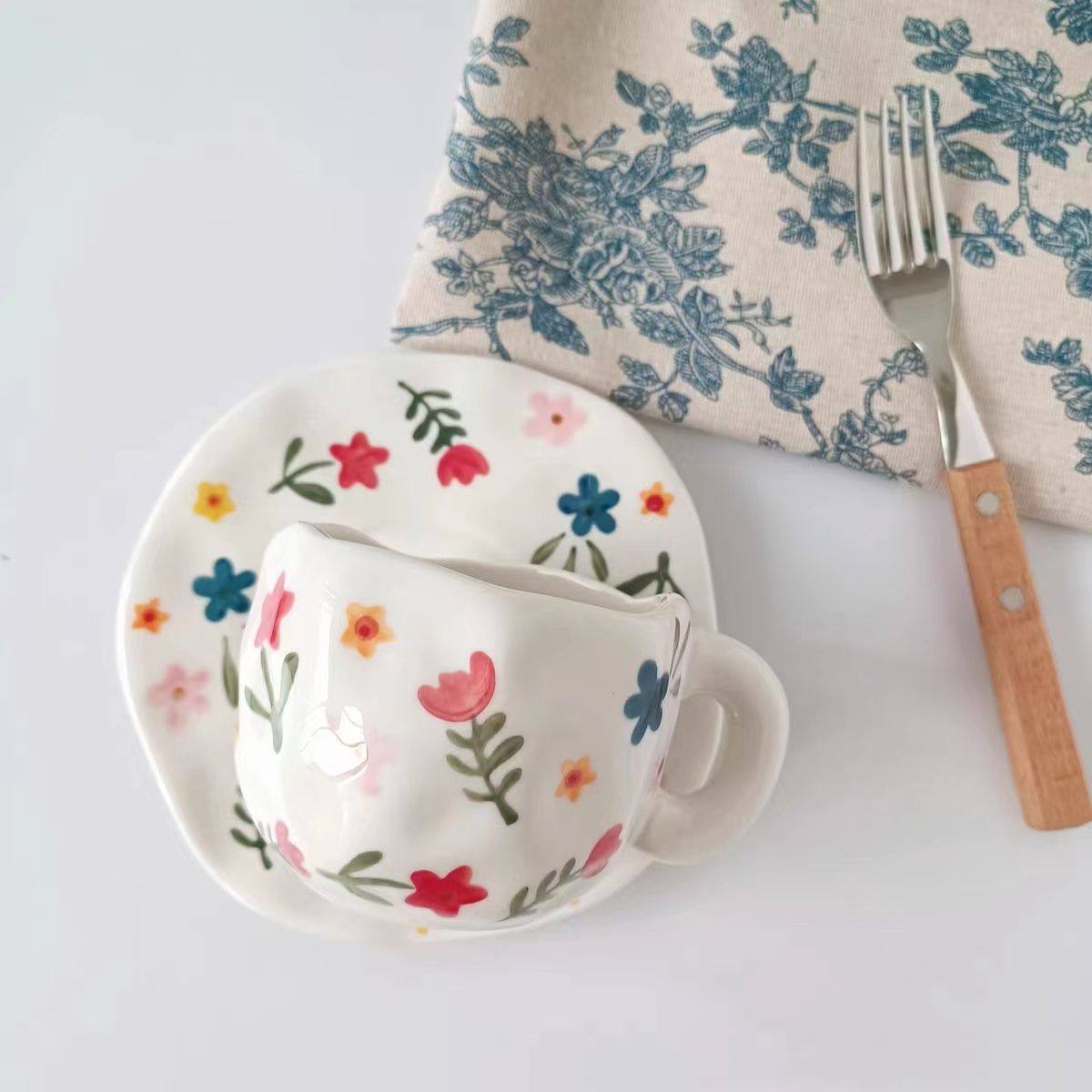 Hot Selling Handmade Unique Design Irregular Ceramic Tea Cup Set Coffee Cup Ceramic Mug for Latte Espresso