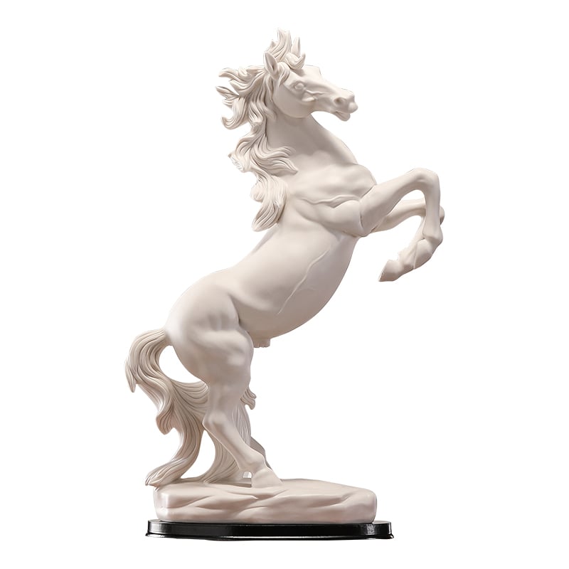 Ceramic Horse Ornament Dehua White Porcelain Stallion Crafts Home Living Room Office Decorations Horse to Success Gifts