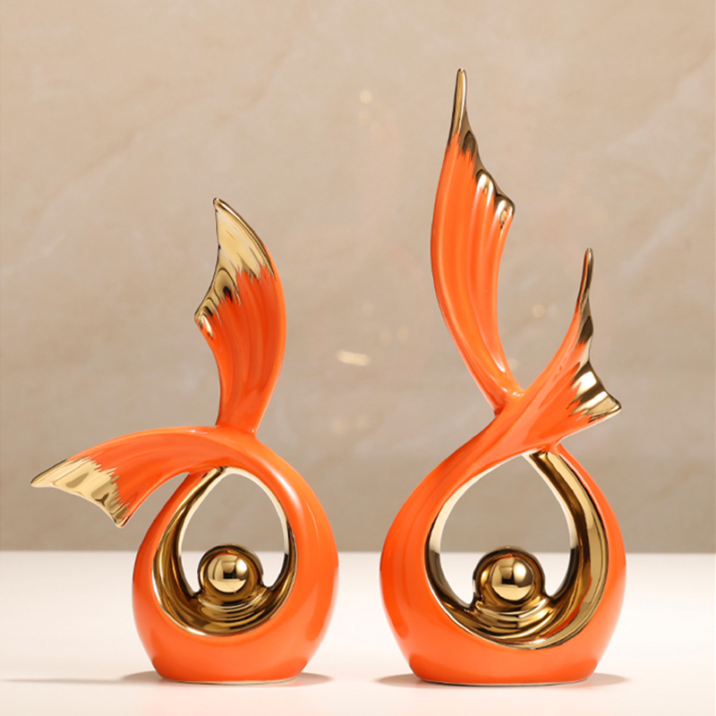Modern Nordic Luxury Porcelain Ornaments Abstract Art Sculptures for Home Decor Office Unique Creative Ceramic Home Decoration
