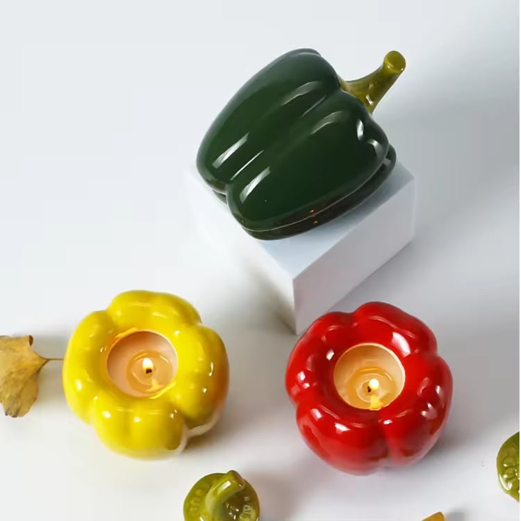 Unique Creative Pepper Shaped Ceramic Jar for Candle Making Home Scented Natural Soy Wax Scented Candle