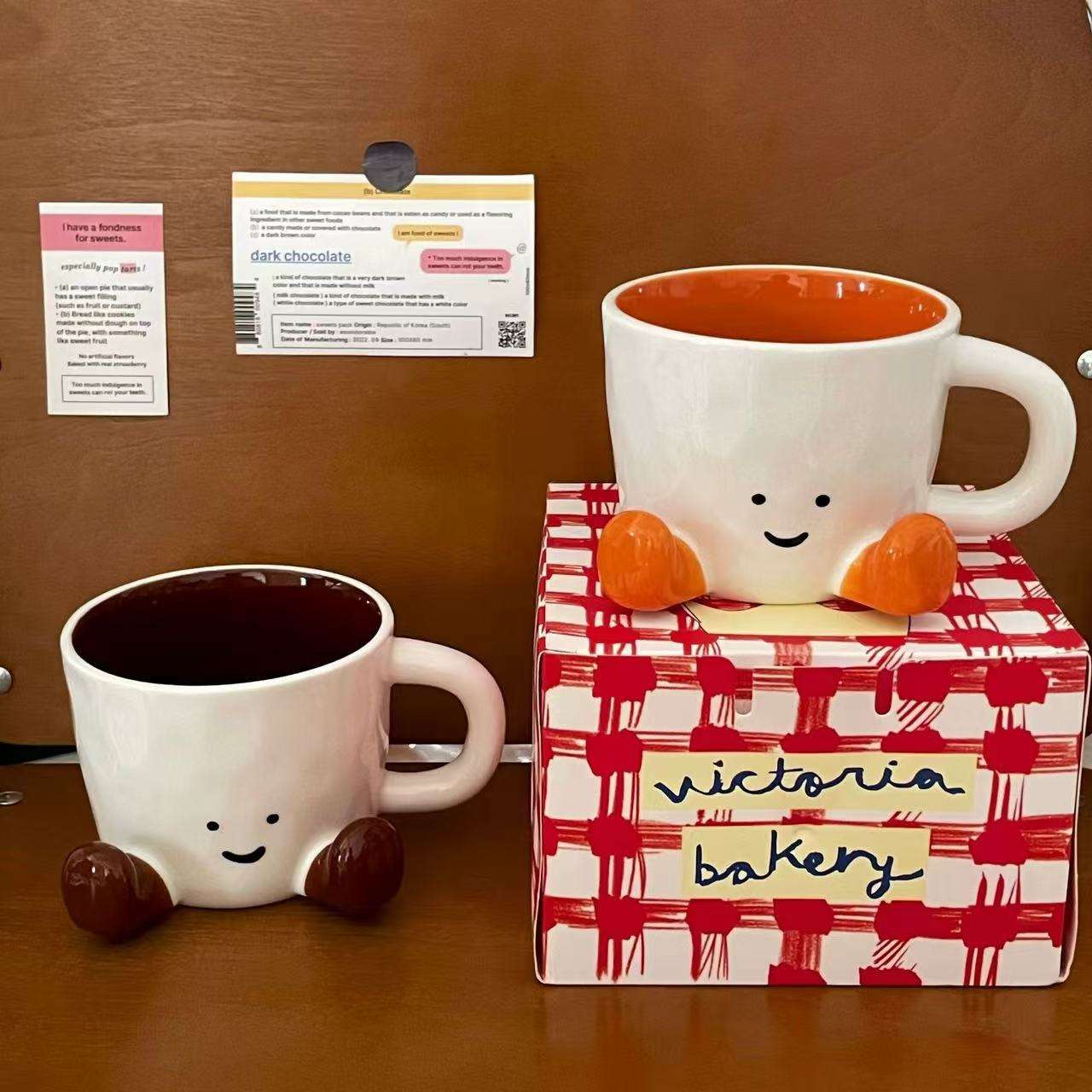Kawaii Mug Ceramic Bone China Interest Coffee Cup Cute Water Dispenser Kitchen Accessories Home Decoration Christmas Gifts
