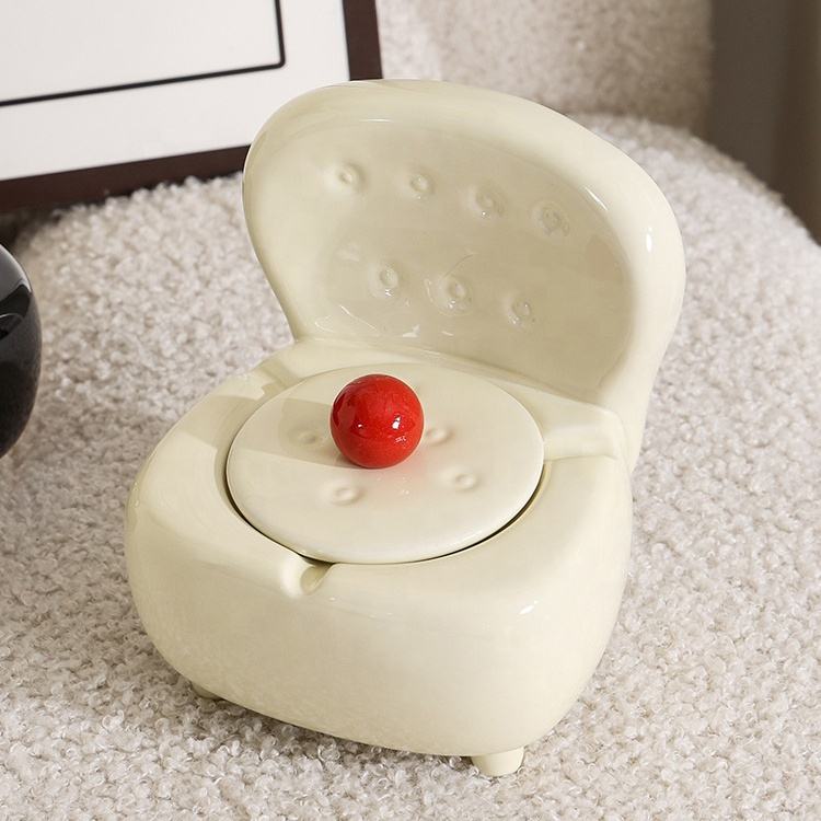 Creative Sofa Shape Ceramic Ashtray Aesthetic Cigar Ashtray for Home Decoration