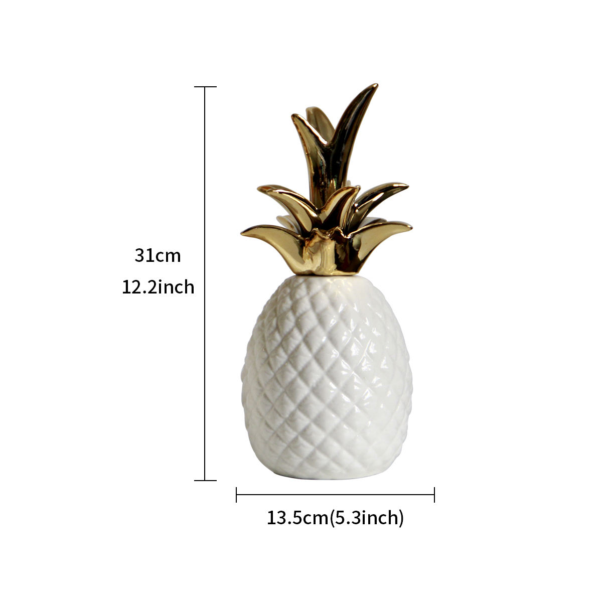 The New Home Decor Modern Light Luxury Ceramic Decor for Home Interior Simple White Pineapple Decoration for Home