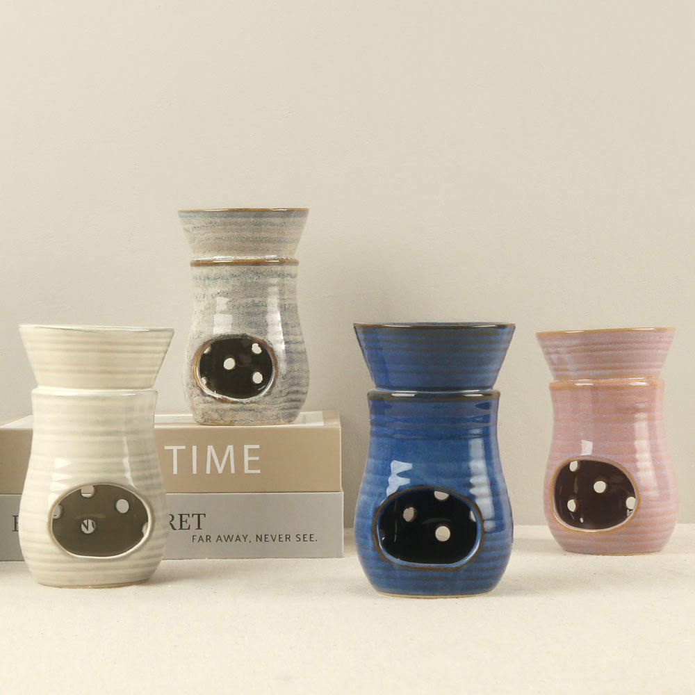 Vintage Home Decoration Aroma Diffuser Ceramic Light Candle Holder Oil Burner 