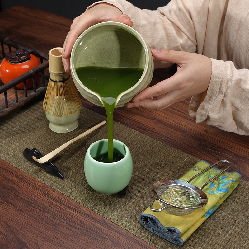 Matcha Bowl Beat Matcha Song Dynasty Tea Ordering Tools Ceramic Tea Bowl Teacup Stirrer Matcha Brush Tea Brush Set