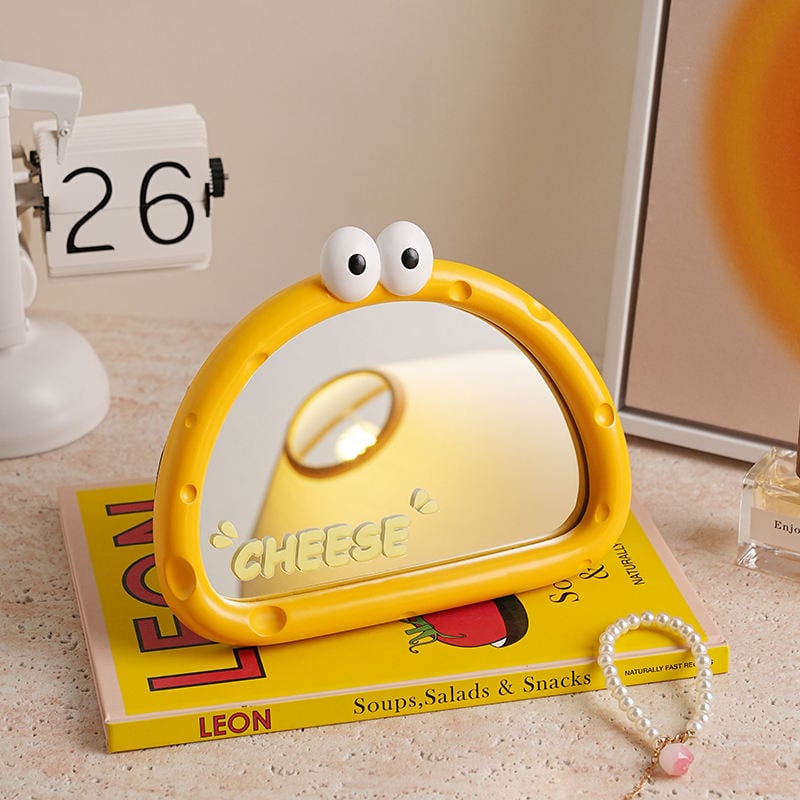 Beauty Creative Cute Cartoon Simple Bedroom Desktop Dresser Can Stand Home Girls Dormitory Desktop Mirror