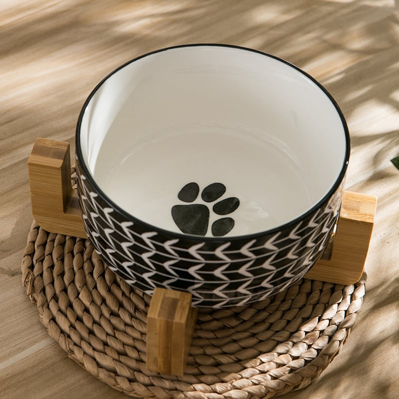 Design Creativo in Stile Insieme Personalizzato con Logo Ciotola per Animali in Ceramica con Supporto