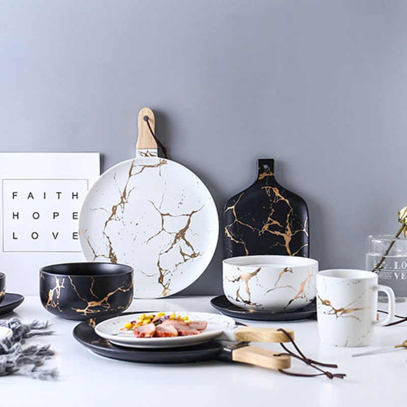 Popular Wedding Tableware Sets nordic plate Plate Bowl Cup Ceramic Dinner Set Dinnerware