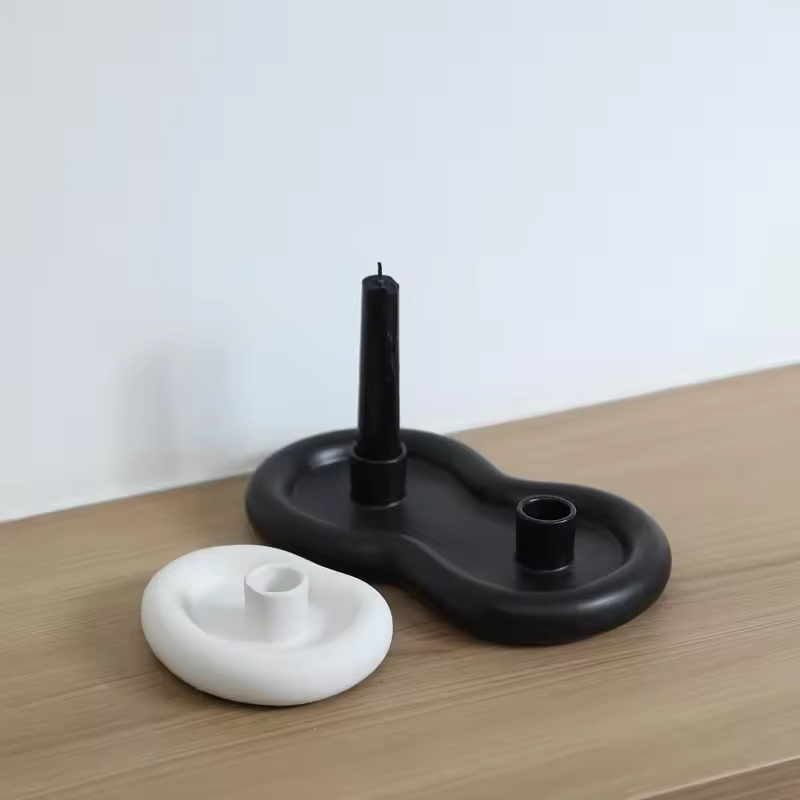 Modern Decorative Ceramics Candle Stand Base Holder Home Decor for Dinner Birthday Wedding Christmas