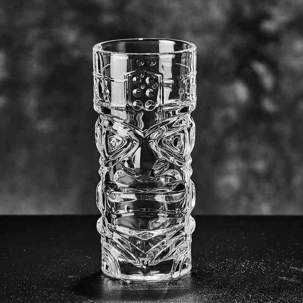 Tropical 500ml Exotic Tiki Cocktail Glass Clear Beverage Juice Drinking Tumbler Whisky Wine Beer Mug Ice Cola Party Drinks Cups