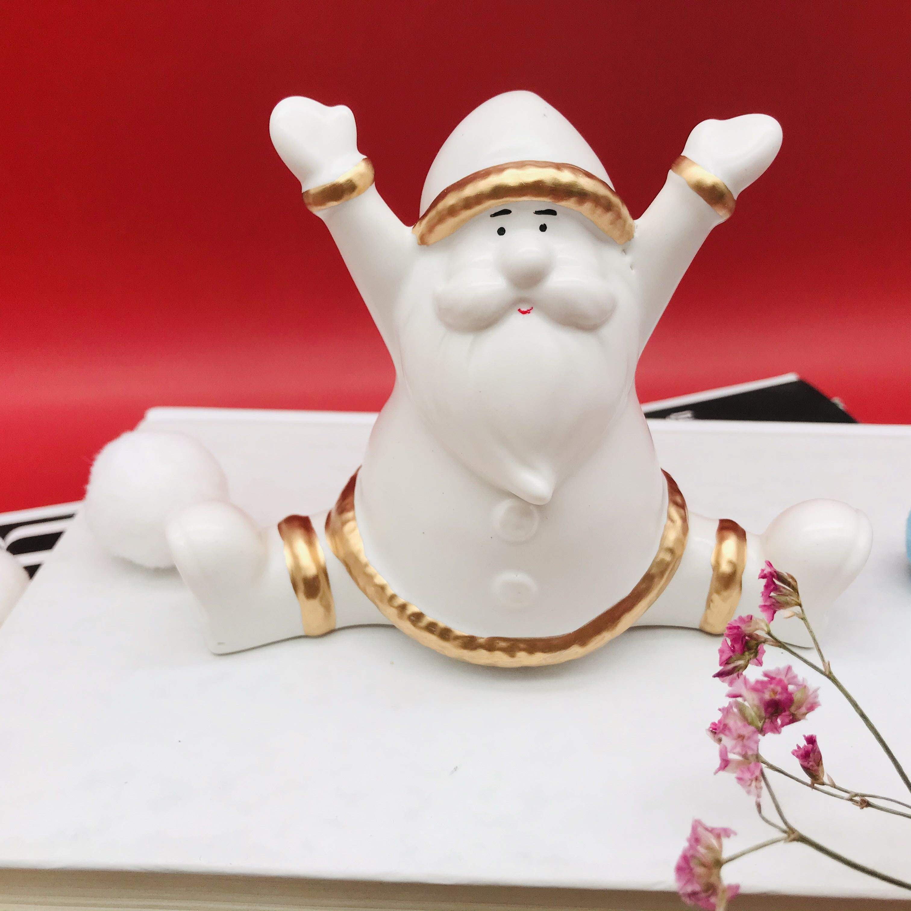 Christmas Santa Holiday Time Diy Art Ceramic Porcelain Christmas Crafts Products Set Decorations Ornam