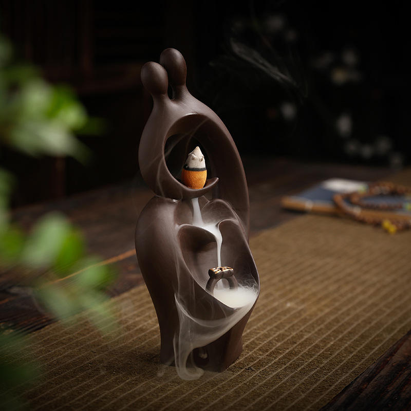 Hotsell Gift Censer Backflow Incense Burner Waterfall Fountain Ceramic Holder Gift Cones Incense Home Decor Craft