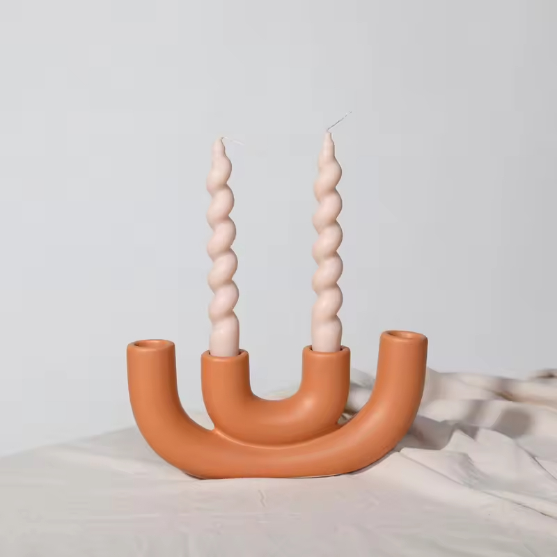 Nordic Modern Simple Ins Ceramic Candlestick Home Decoration for Living Room Wholesale Candleholders Lanterns Candle Jars