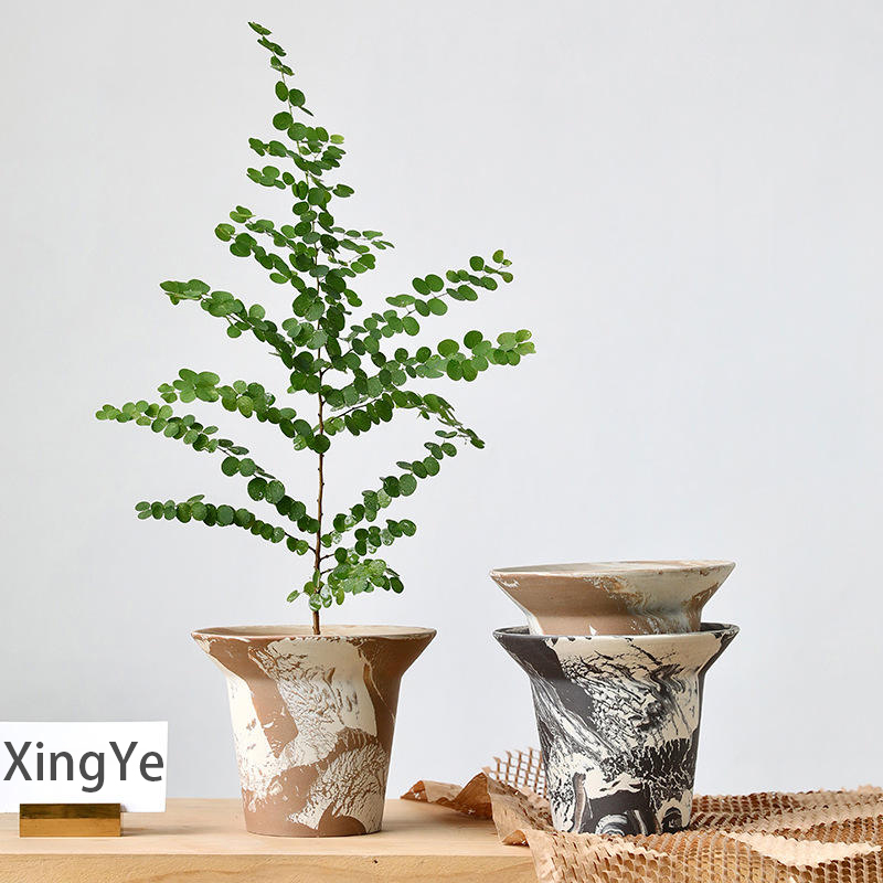 Nordic Unique Garden Home Outdoor Decor Pottery Bonsai Pot Succulent Planter Ceramic Flower Pots for Indoor