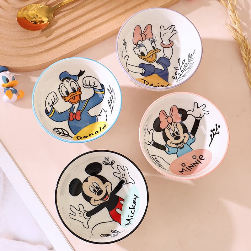 Disney Products Tableware Salad Plate Children Fruit Bowl Stitch Square Ceramic Bowl