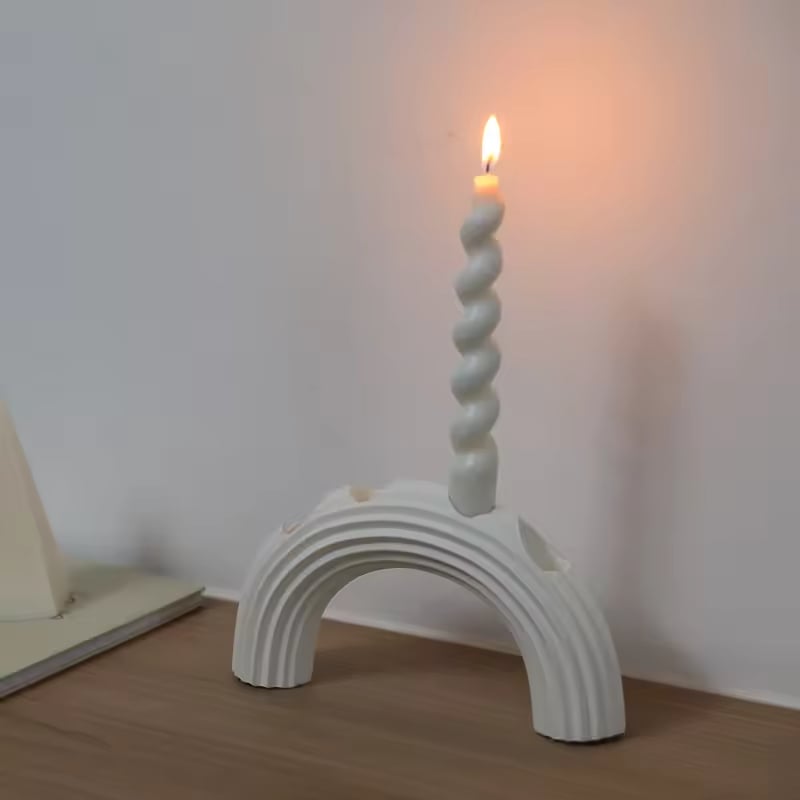 Nordic Candle Stand Decoration Ornament Candle Burning Display Wedding Party White Ceramic Candlestick Holder