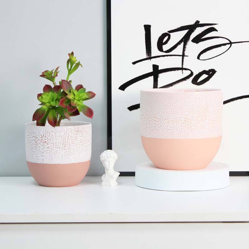 Modern Vintage Korean Terracota Planters Natural Cement Clay Succulent Pots for Garden Outdoor Kit