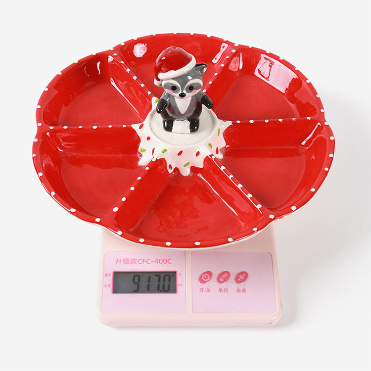 Popular Design Christmas Decoration Christmas Ceramic Compote Dinner Plate for Christmas Home Decoration