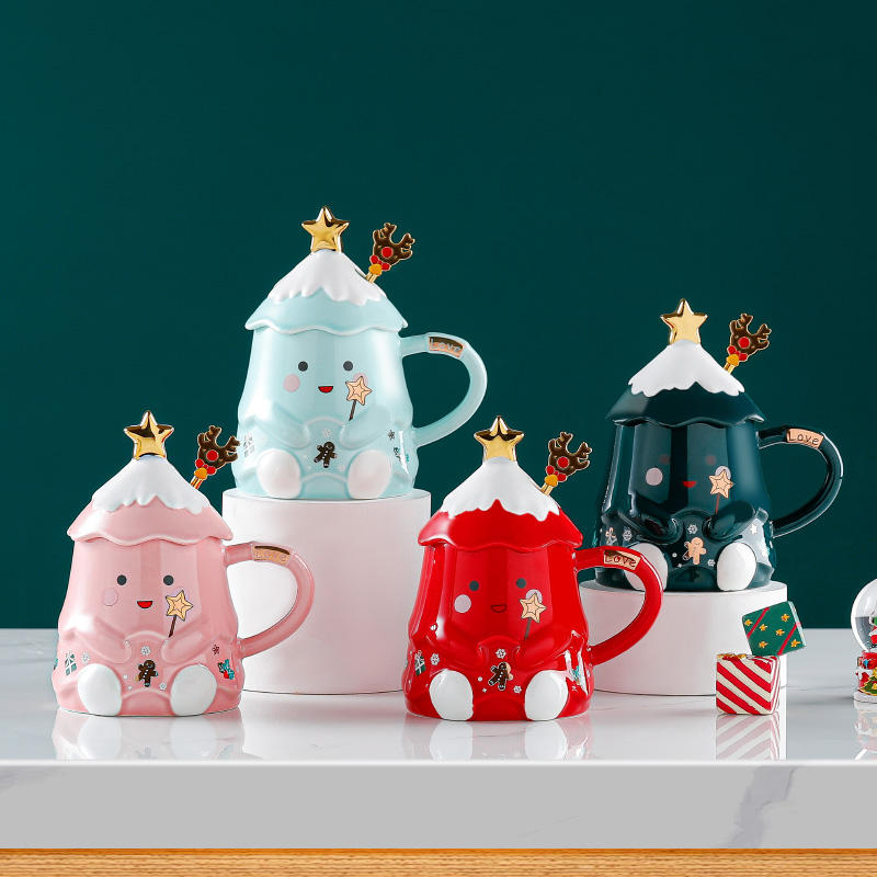 Christmas Gifts for Kids Hot Sell Christmas Ceramic Coffee Mug Custom Santa Mugs for Kids