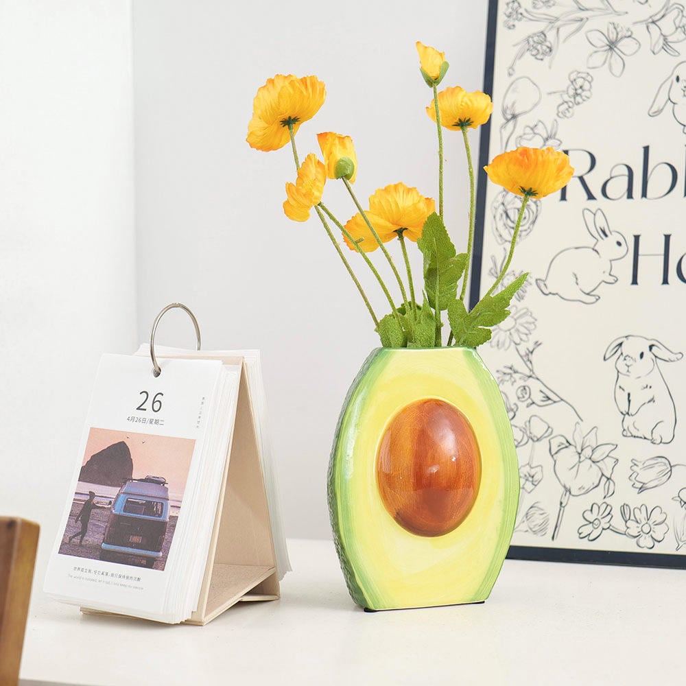 Unique Design Avocado Decoration Ceramic Vase Living Room Table Decoration Home Decoration Flower Vase