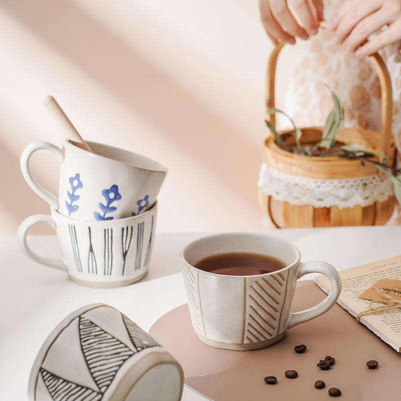 Coffee Cup and Saucer Set Ceramic Wholesale Creative Scandinavian High Color Design Sense Home European Business Morandi Cups