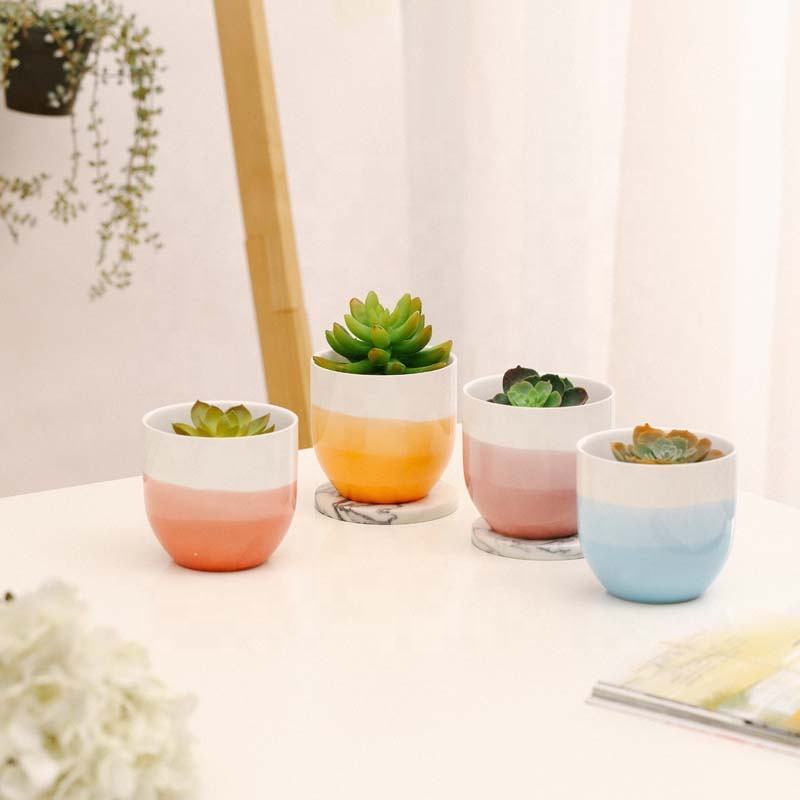 Matte Indoor Mini Flower Pot Ceramic Succulent Pot Modern Home Decoration Christmas Nordic Plants Pot