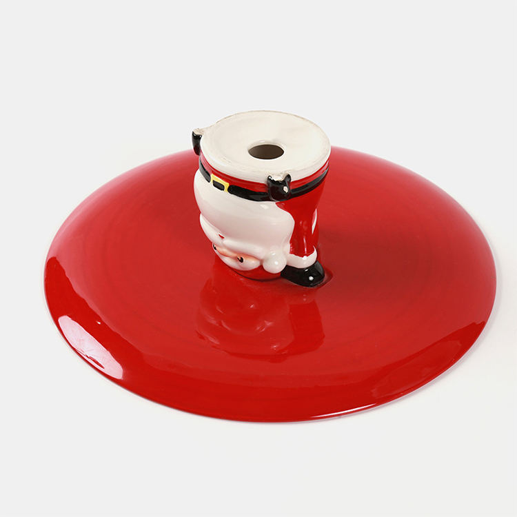 Good Quality Christmas Decoration Ceramic Santa Claus Dinner Plate Decoration for Christmas Home Decoration