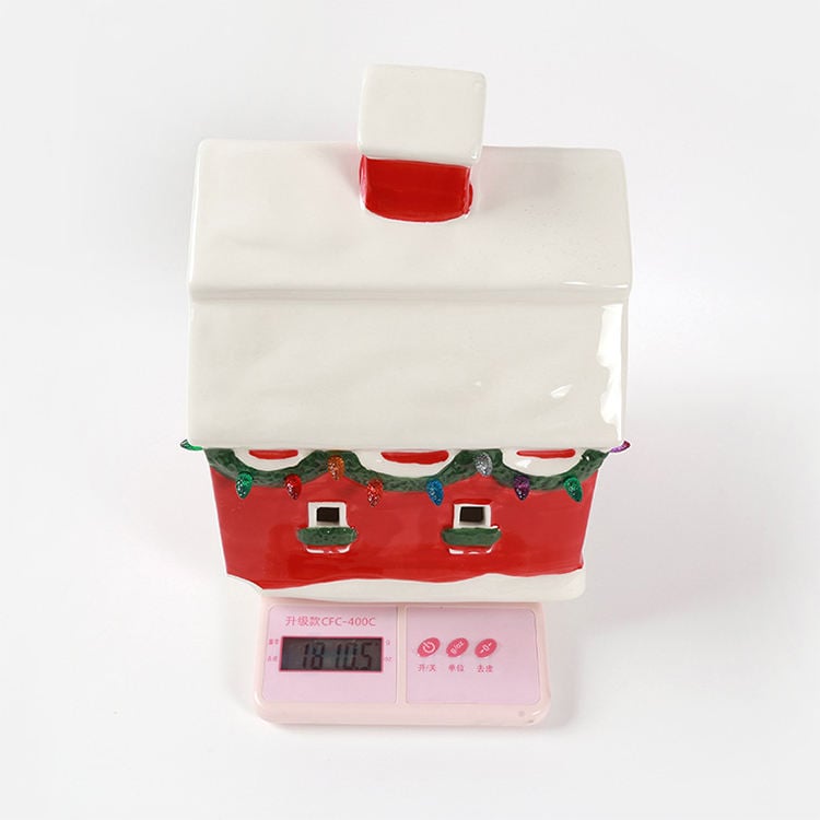 Hoge kwaliteit kerstversiering keramisch huis opbergpot voor kerstdecoratie thuis