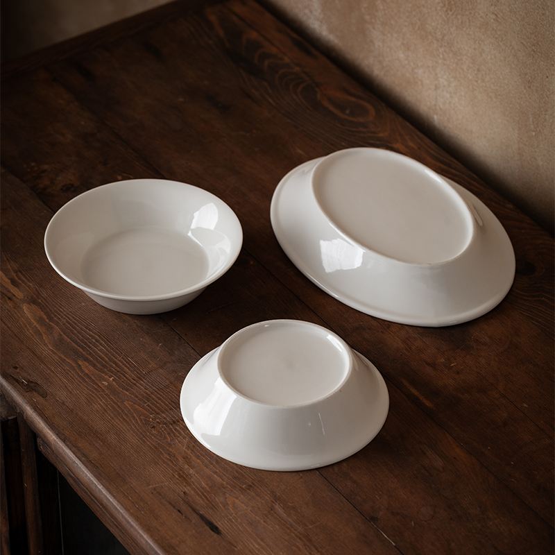 Dehua White Porcelain Tableware Set Home Ceramic Dinner Plate Bowl Small Set Fish Plate Soup Noodle Bowl