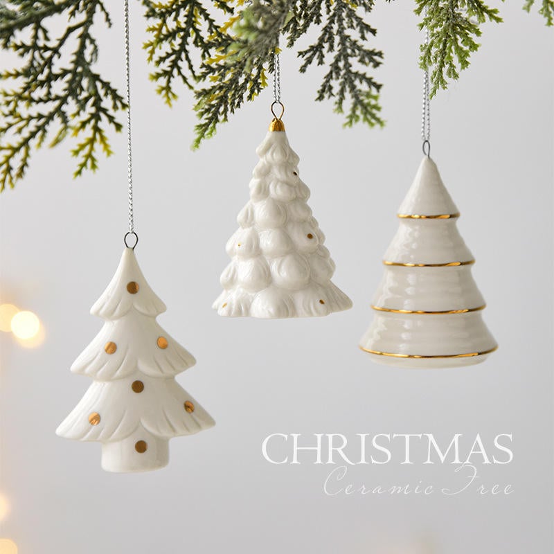 Christmas Gift Ornaments Nordic Ins Ceramic Christmas Mini Christmas Tree Pendant