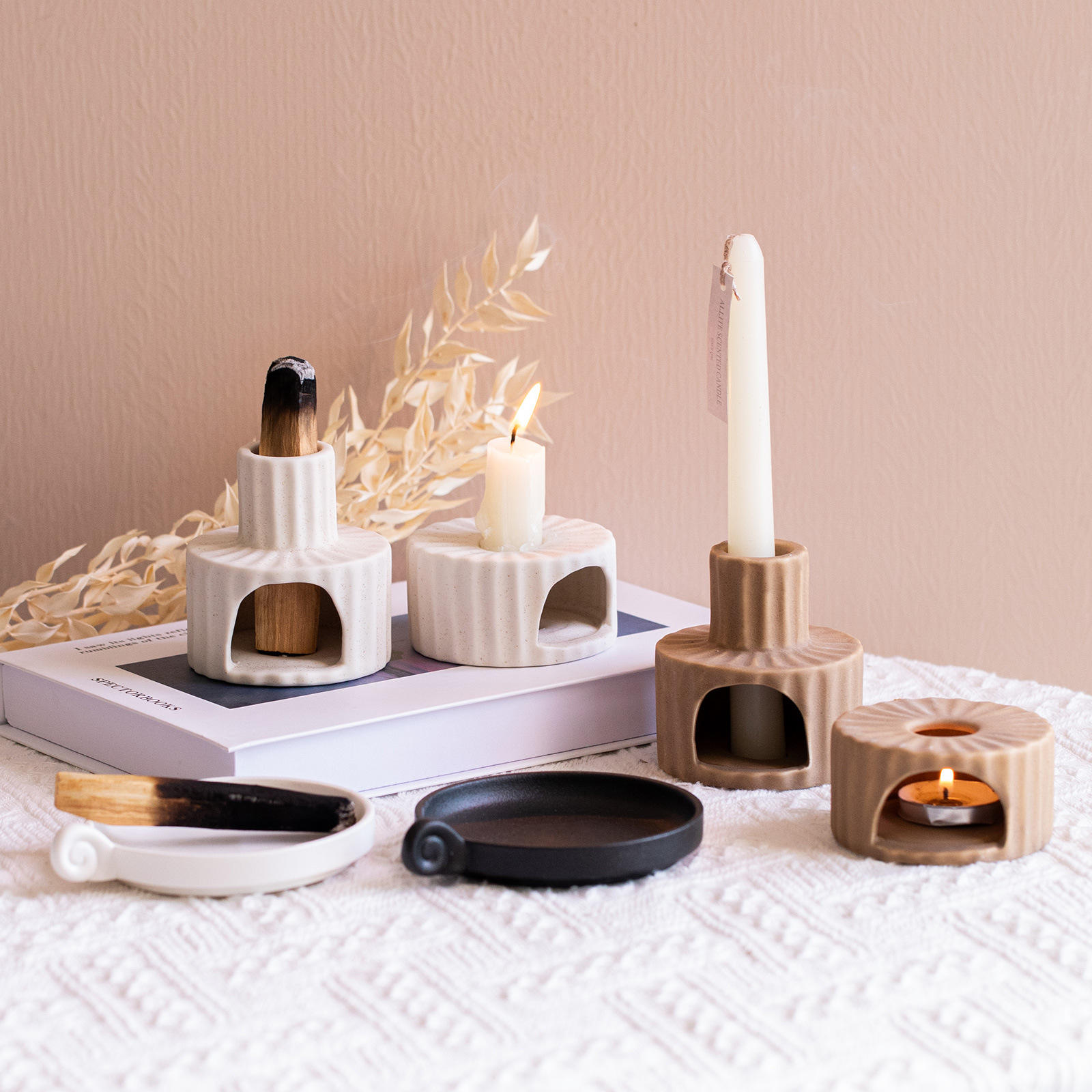 INS Style Ceramic Incense Burner Sandalwood Cone Incense Diffuser Peruvian Sacred Wood Tray Old Material Incense Aromatic Fall