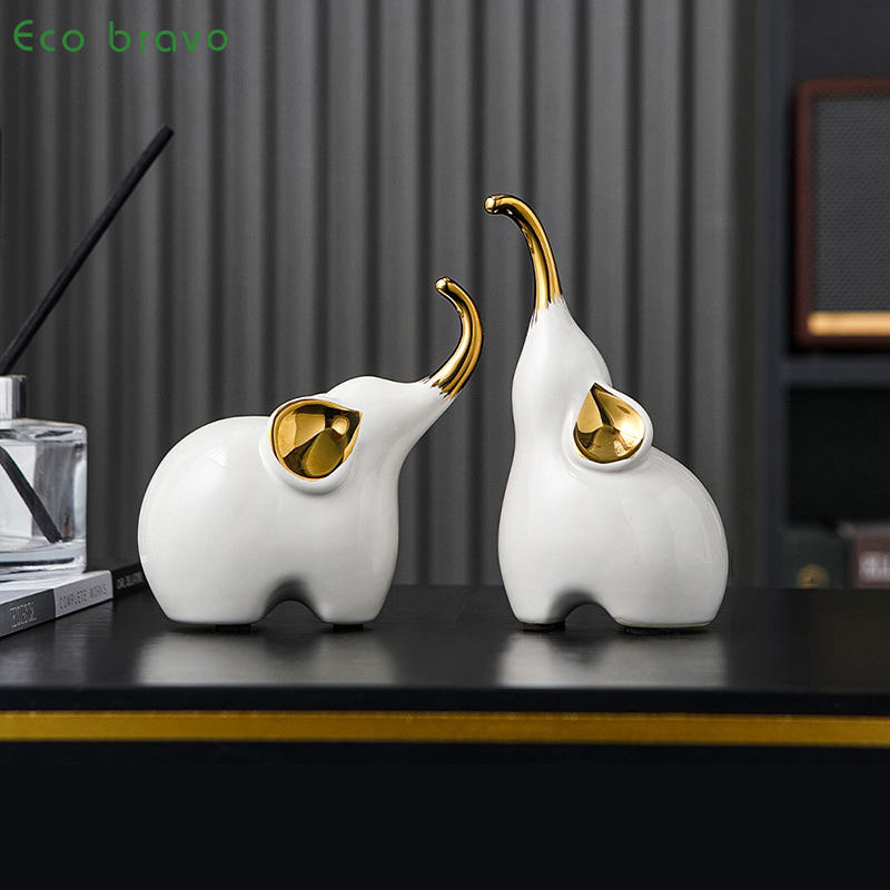 Céramiques Décoratives pour la Maison, Artisanat Céramique, Ornements Chanceux en Forme d'Éléphant, Décorations pour Bureau à la Maison ou au Bureau