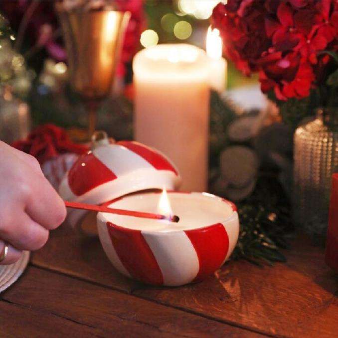 Christmas Ornament Ceramic Candle Vessels Container Pot Bowl Cup Canister Candle Jars for Home Decoration