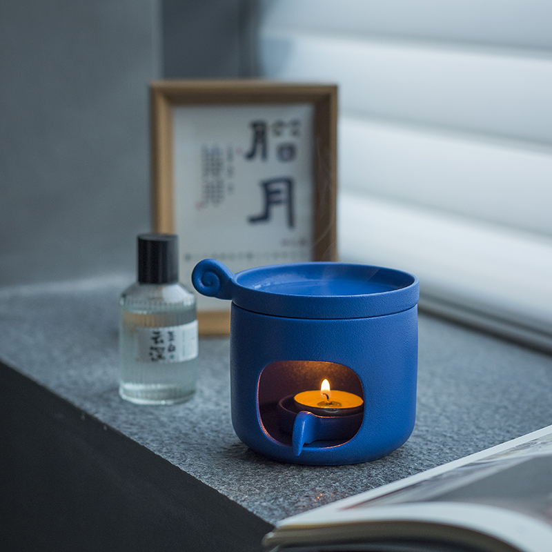Klein Blue Ceramic Fragrance Diffuser Candle Heated Humidified Essential Oil Diffuser