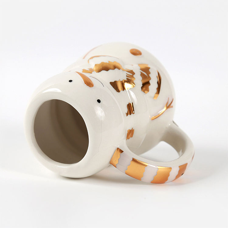 Good Quality Christmas Decoration Christmas Snowman Ceramic Mug White Breakfast Cup for Christmas Home Decoration