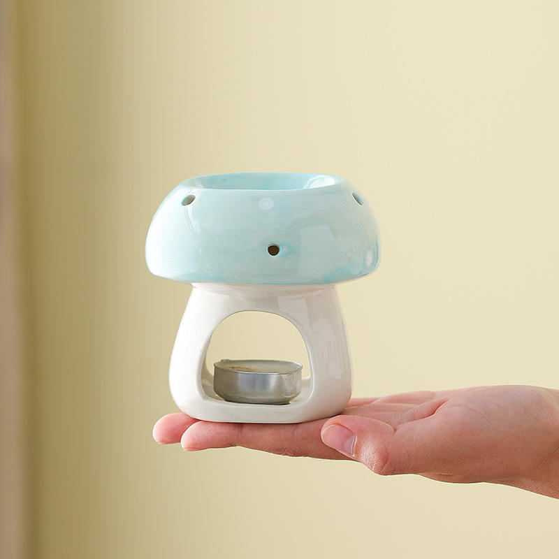 New Ceramic Mushroom-Shaped Aroma Diffuser Wax Melt Warmer Essential Oil Burner for Spa Yoga Meditation